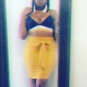 Two piece crop top and midi skirt set